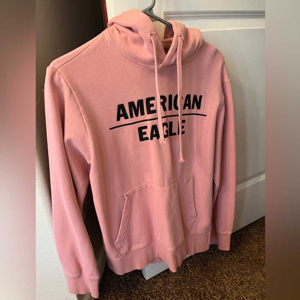 American eagle pink and black hoodie